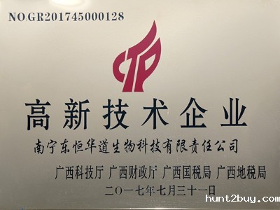 东恒华道-高新技术企业荣誉证书